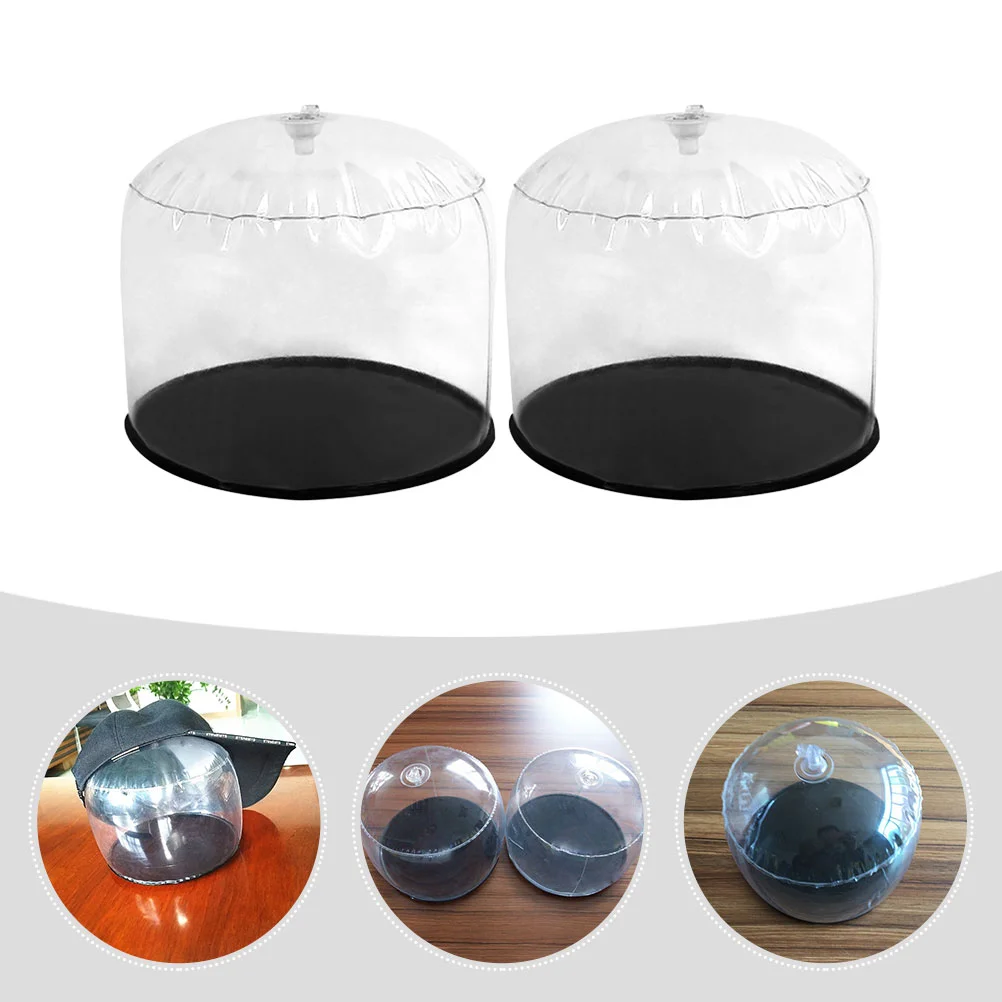 2 Pcs Inflatable Hat Holder Stand Holders Cowboy Display Plastic Pvc Home Travel Cap Storage for