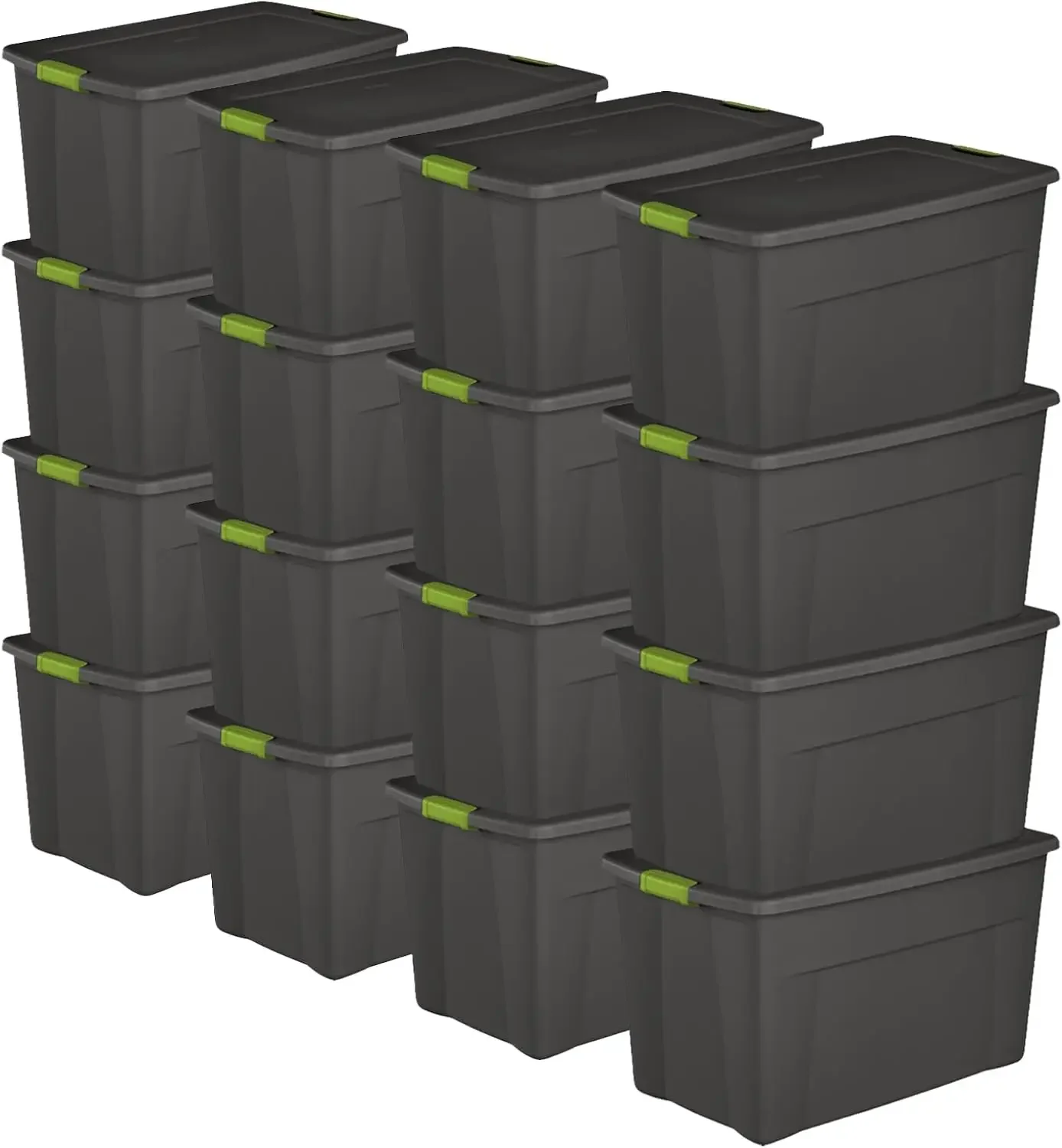 

Sterilite 16-Pack Plastic Storage Bins with Lids, Large Box Containers, 35 Gallon, Gray