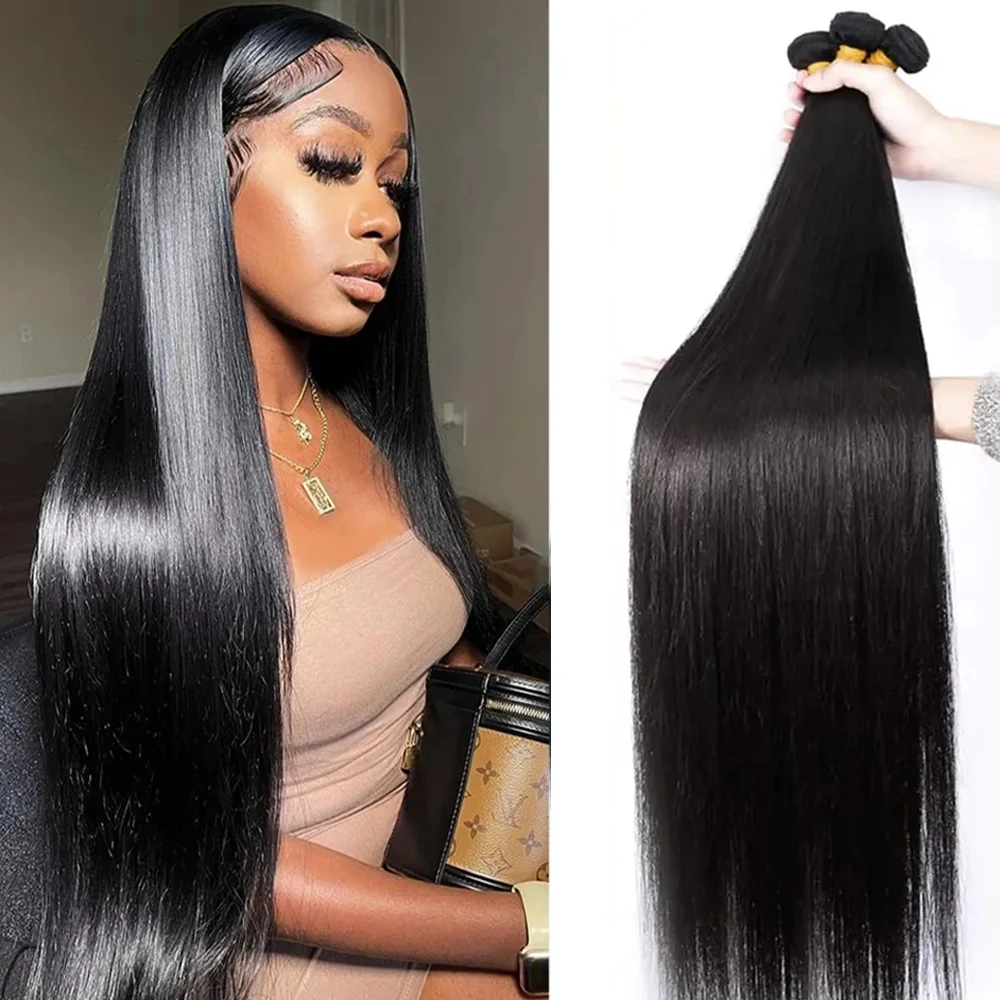 ボーンストレートヘアエクステンション-ブラジル産未加工レミーヘア-バルク編み込み用ヘアエクステンション