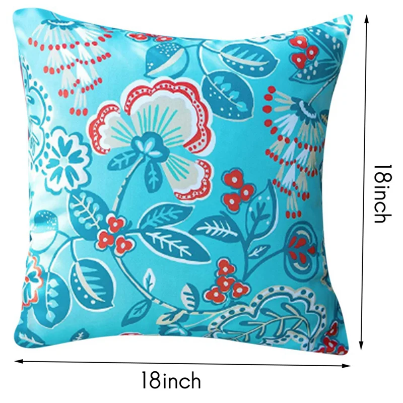 حزمة من 4 أغطية وسائد خارجية مقاومة للماء مقاس 18 × 18 أغطية وسائد رمي مربعة الشكل بنمط لطيف وحديث