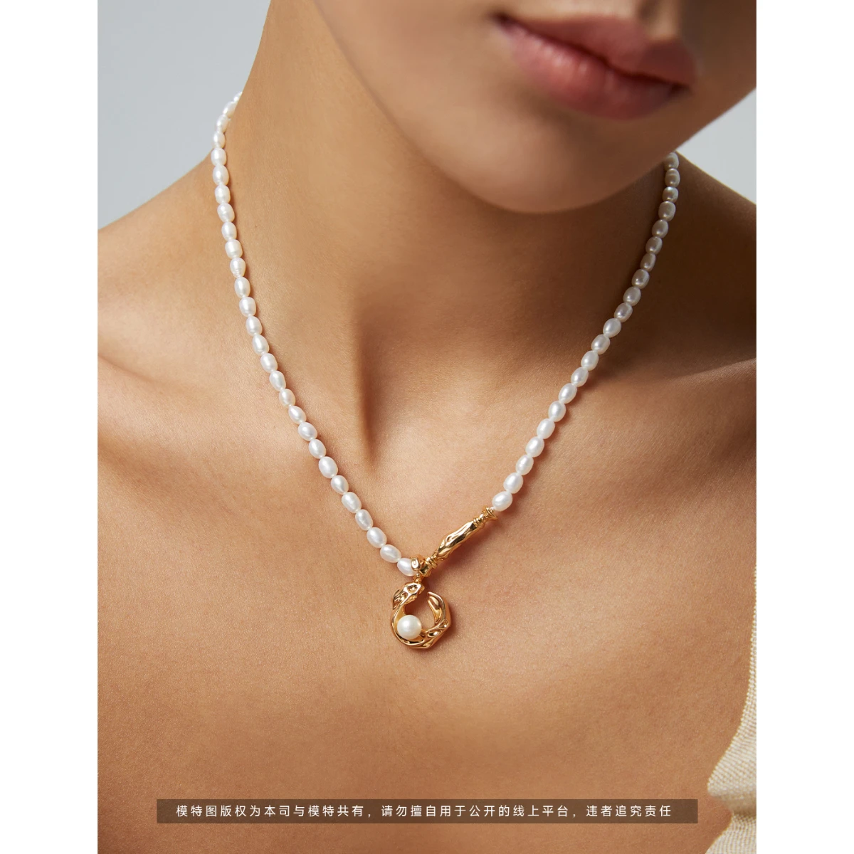 Full Body S925 Pure Silver Plated 18K Gold |Natural Pearl Earrings Necklace 100106