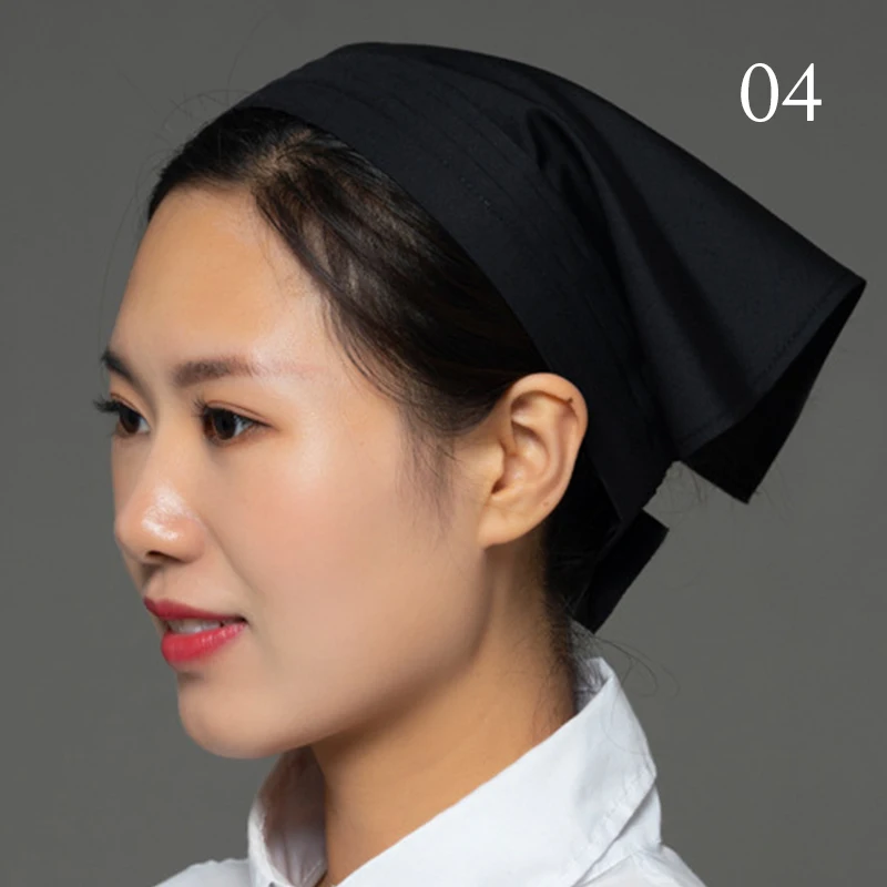 Women Chef Hat Kitchen Triangle Headscarf Restaurant Cafe Waiter Caps Cooking BBQ Kerchief Food Service Work Uniform Cap