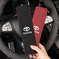 Car Shoulder Protector Pad Leather Safety Belt Cover For Toyota Crown Corolla Yaris Aygo Prius CHR Camry Auris Avensis 4Runner