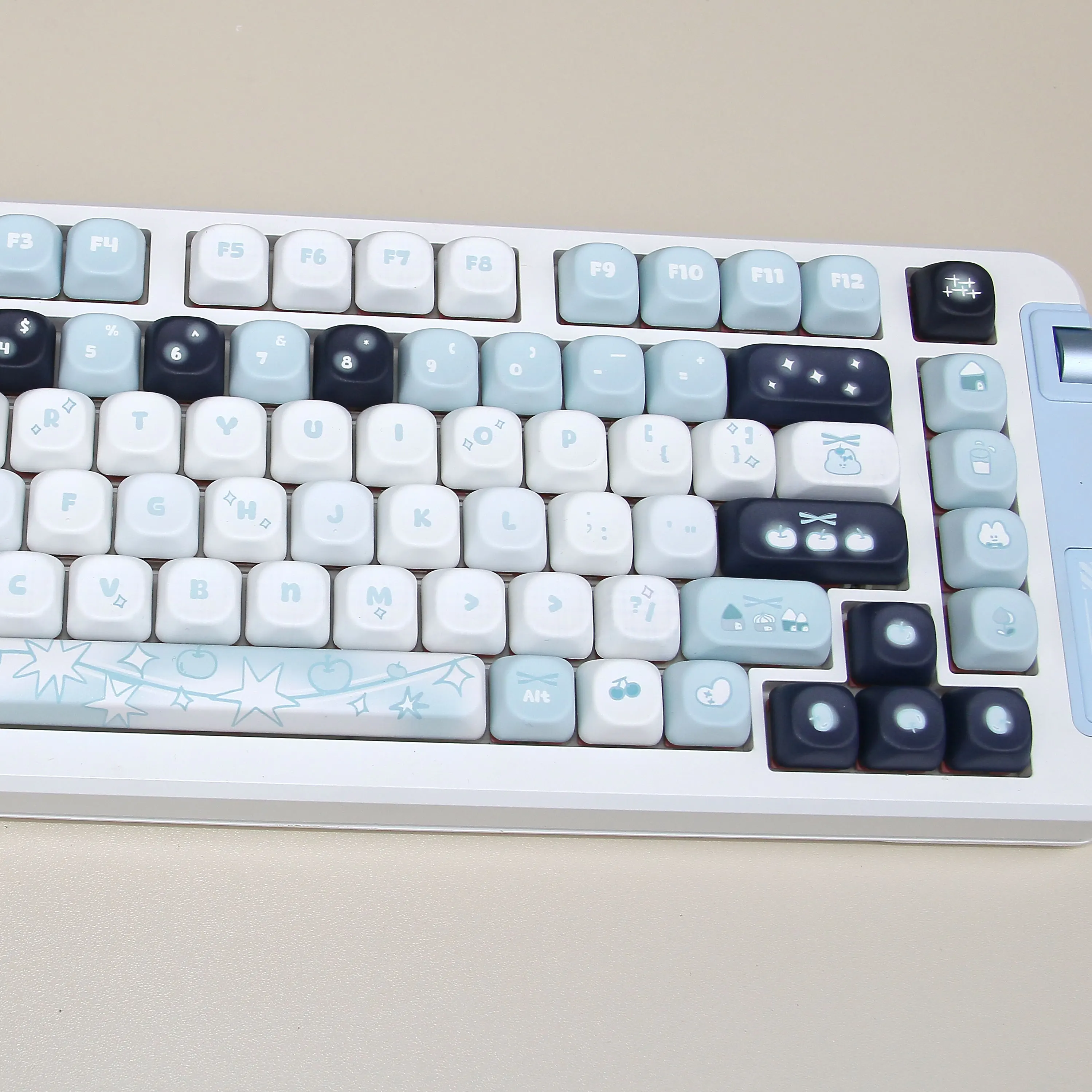 Fantasyland Theme Keycap Set Cherry/QX3 Profile Full Five-sided Sublimation PBT Keycaps Light Blue White Mechanical Keyboard Cap
