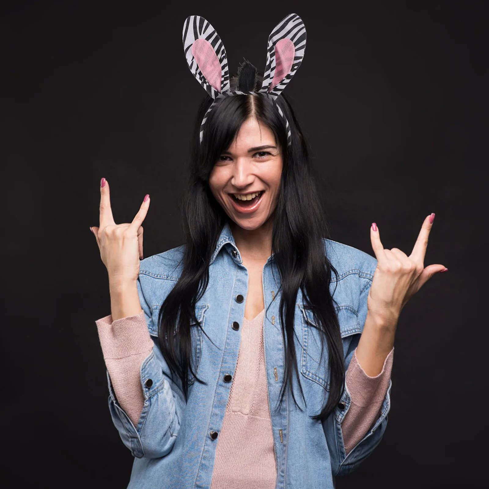 

1Set Zebra Costume Kit Kids Zebra Ears Headband Tail Gloves Bowtie Animal Cosplay Outfit Halloween Party Dress Up