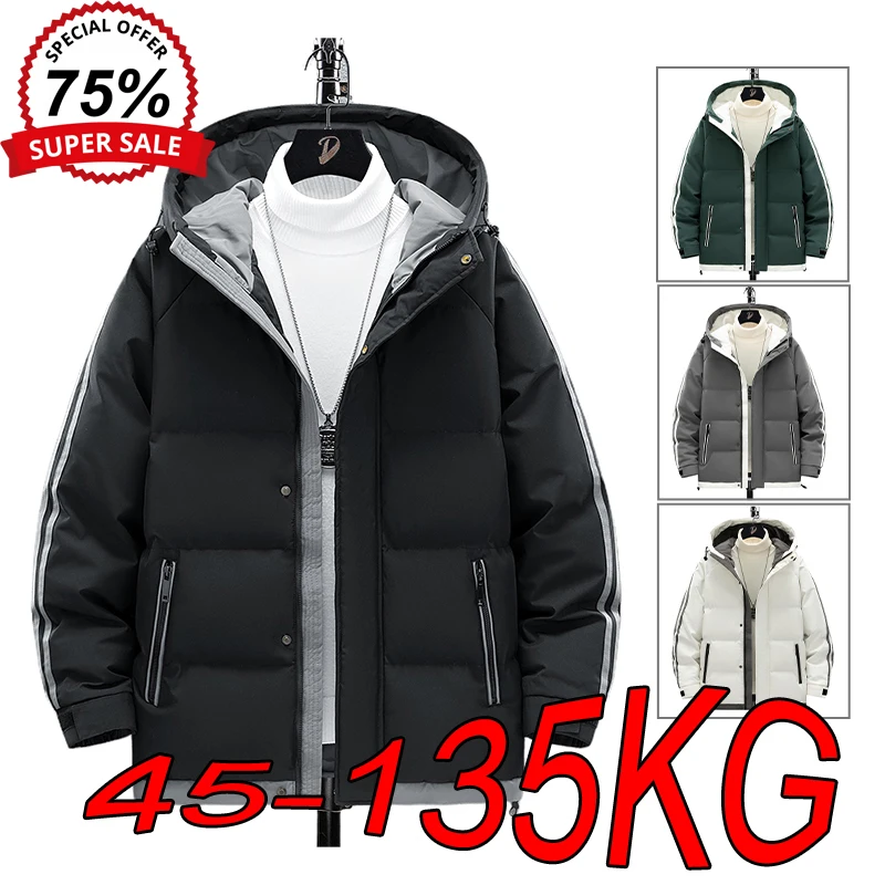 Large Size Men's Hoodies Jacket M-8XL Autumn Winter Simple Personality Tops Loose Big Size 45kg-135kg Can Wear High-quality Coat