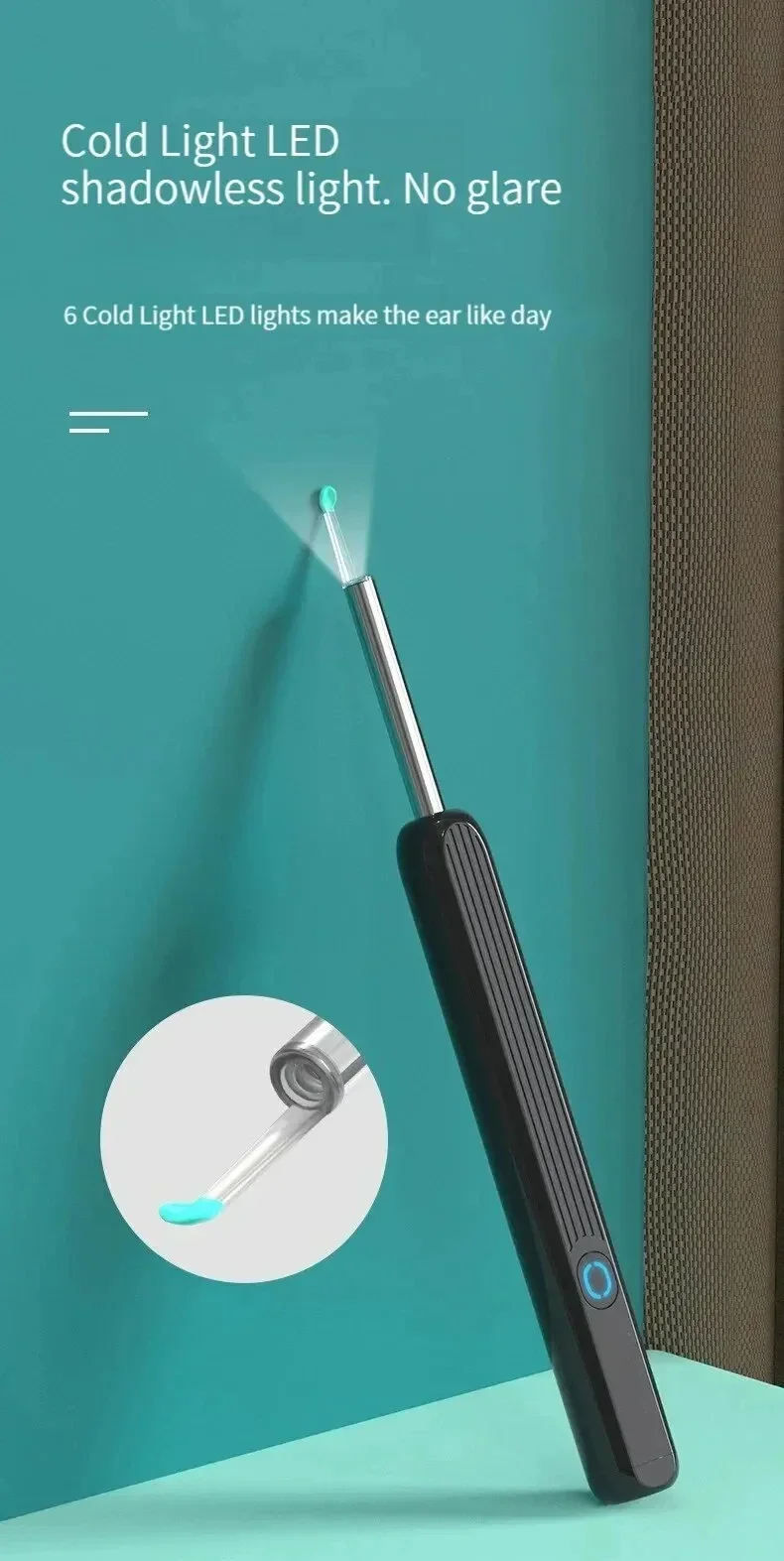 TINSOL Smart HD Visueller Ohrenreiniger 1080P Ohrenschmalz-Entferner Otoskop USB-C Wiederaufladbares Endoskop Ohrenschmalz-Reinigungswerkzeug Gesundheitspflegeset – Detail 7