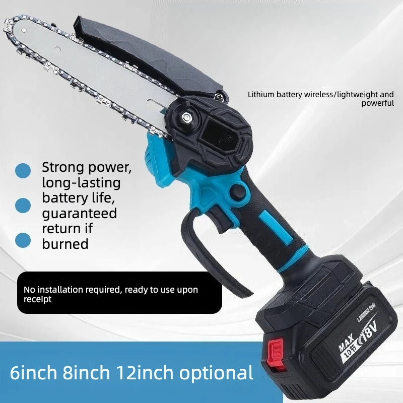 Chainsaw, household small handheld rechargeable lithium battery chainsaw, outdoor tree saw artifact