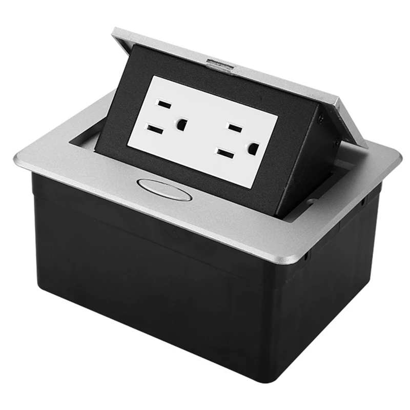 

1 Set Recessed Countertop Socket Floor Outlet Covers Box For Office US Plug