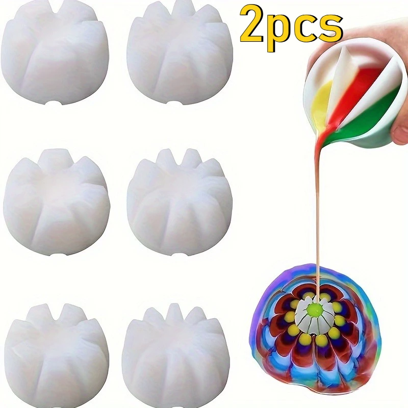 2pcs Flower Tilting Cup Set For Painting, Acrylic Pour, Floral Filter Fluid Art Pour DIY Resin Mold Making