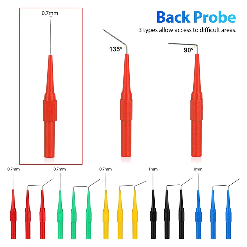 A22I 25 Piece Automotive Test Lead Kit, Back Probe Alligator Clip, Alligator Clip to 4mm Banana Plug Test Probe Back Probe