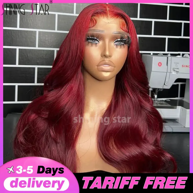 

13X6 Lace Wigs 99J Burgundy Lace Front Human Hair Wigs For Women Brazilian Body Wave Red Hair 13X4 Lace Wig Hd Lace Frontal Wigs