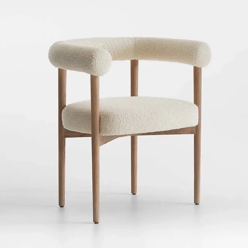 Wrought iron dining chair designer Internet celebrity restaurant casual backrest dining chair wabi sandy wind simple soft bag