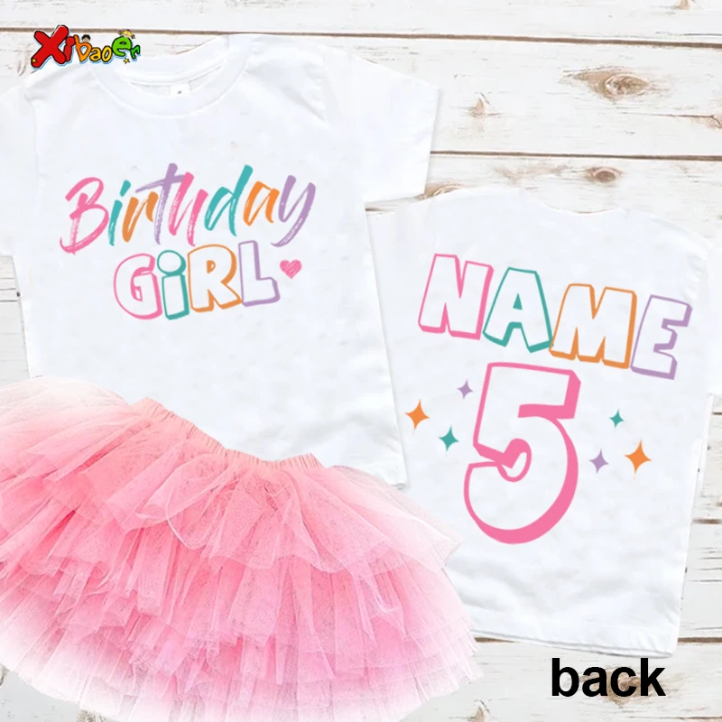 

Girls Birthday Outfit Tutu Set Shirt Girl TShirt Party Outfits Kids Matching Outfits Girls Shirts 6th 5th Personalized Name Age