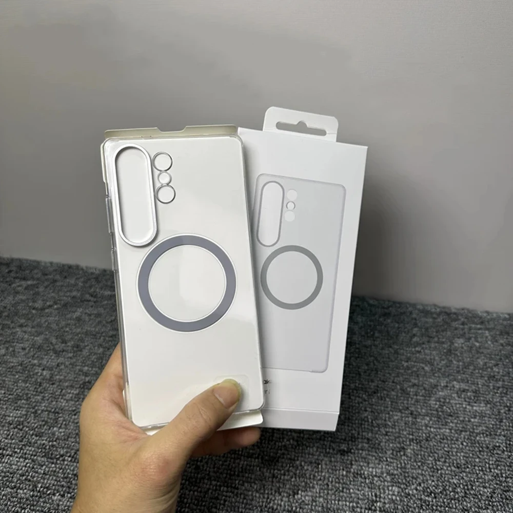 Oryginalne, przezroczyste, ultracienkie, magnetyczne etui na telefon do Samsung Galaxy S26, S25 Ultra, S25 – proste, przezroczyste, z funkcją bezprzewodowego ładowania, twarde. — zdjęcie produktu 7