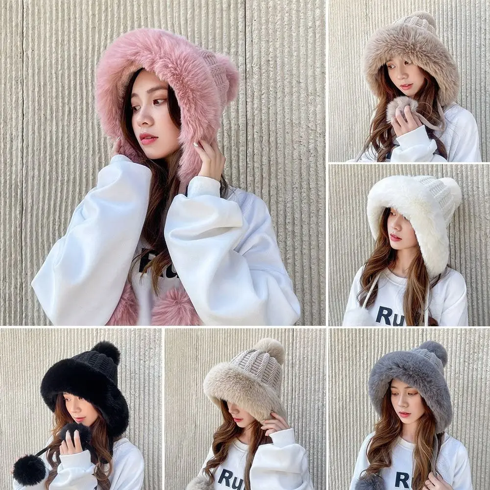 أزياء يندبروف محبوك أفخم قبعة Coldproof الدفء حماية الأذن قبعة سميكة بيني قبعة ركوب الدراجات في الهواء الطلق