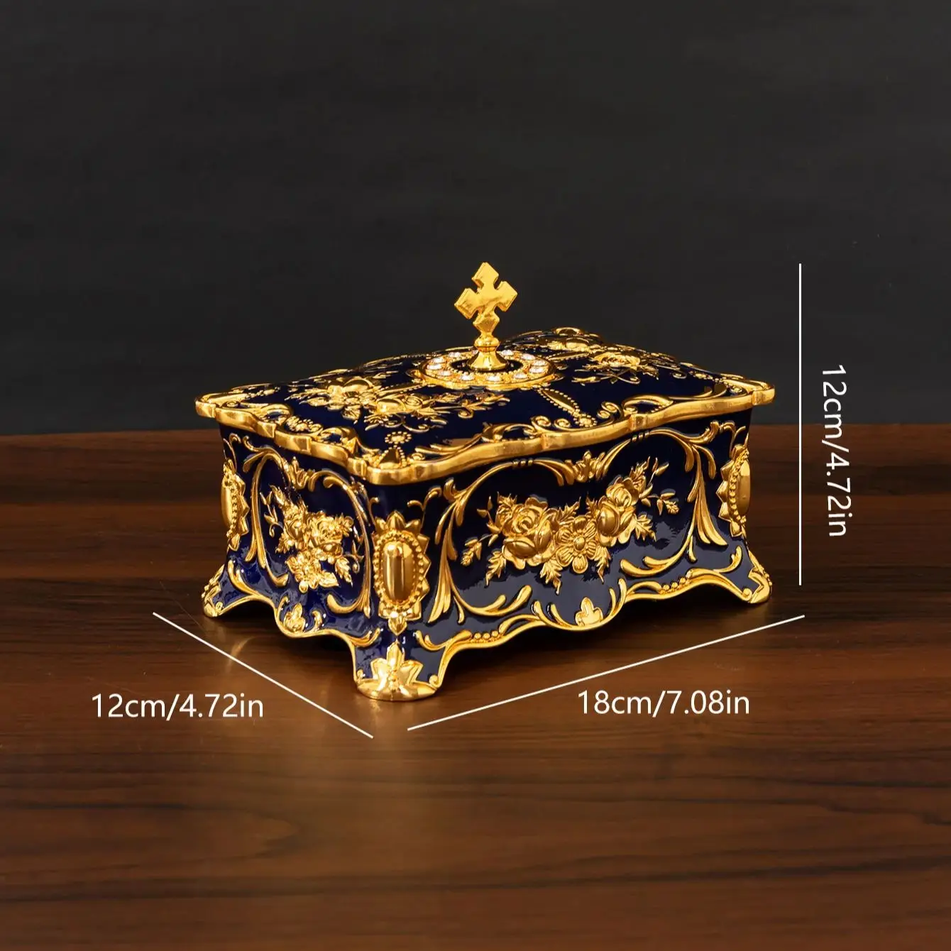 European Style Metal Creative Enamel Color Diamond Multi-layer Wedding Jewelry Box Exquisite High-end Princess Cross Jewelry Sto