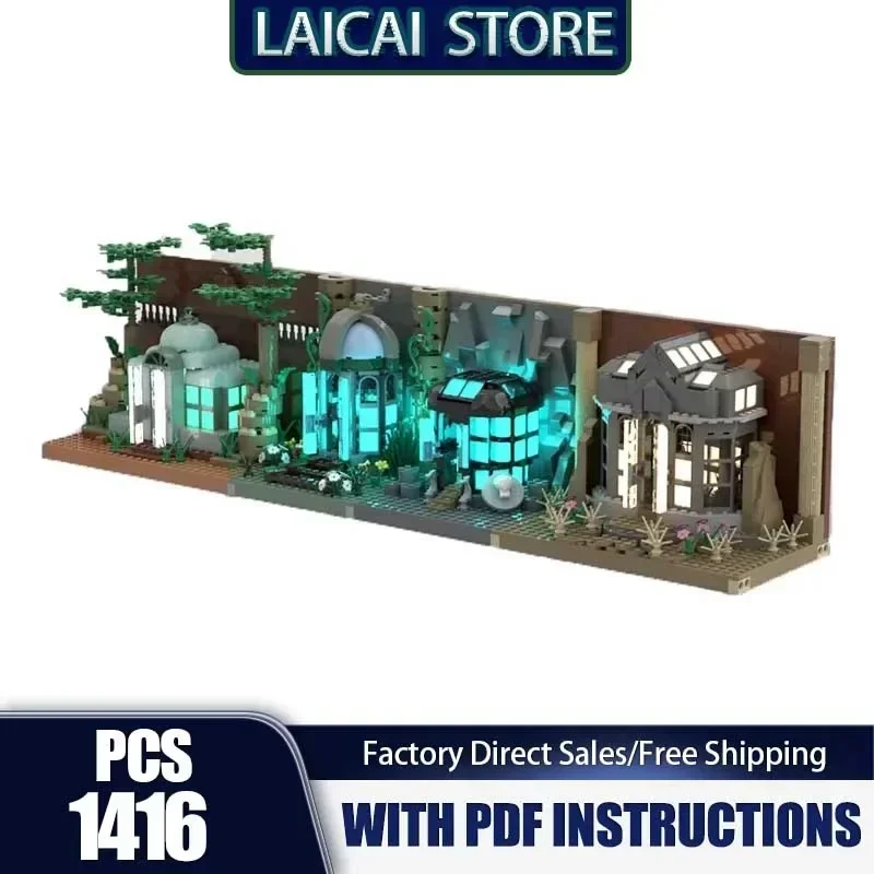 Modello di film popolare Moc Building Block Ambiente ecologico Museo di biologia Modello di visualizzazione Tecnologia Regali Giocattoli di assemblaggio fai-da-te