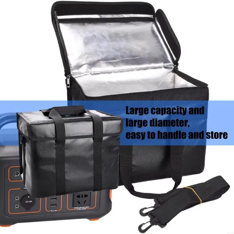 Draagbare energie draagtas met handvat verwijderbare schouderriem brandbestendige zware krachtcentrale draagtas