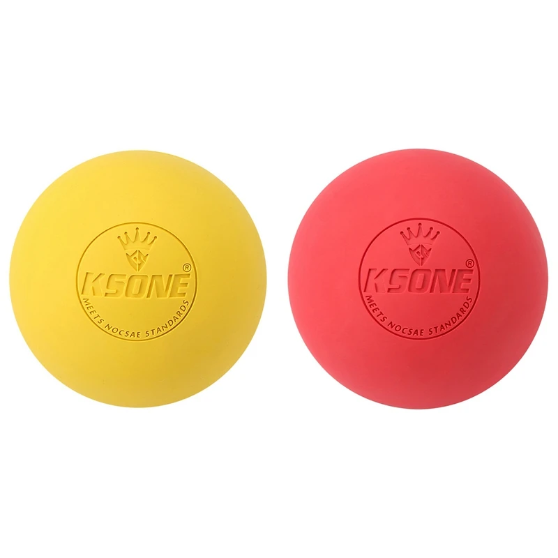 KSONE 2PCS Massage Ball 6.3Cm Fascia Ball Lacrosse Ball Yoga Muscle Relaxation Pain Relief Portable Physiotherapy Ball, 1 & 2