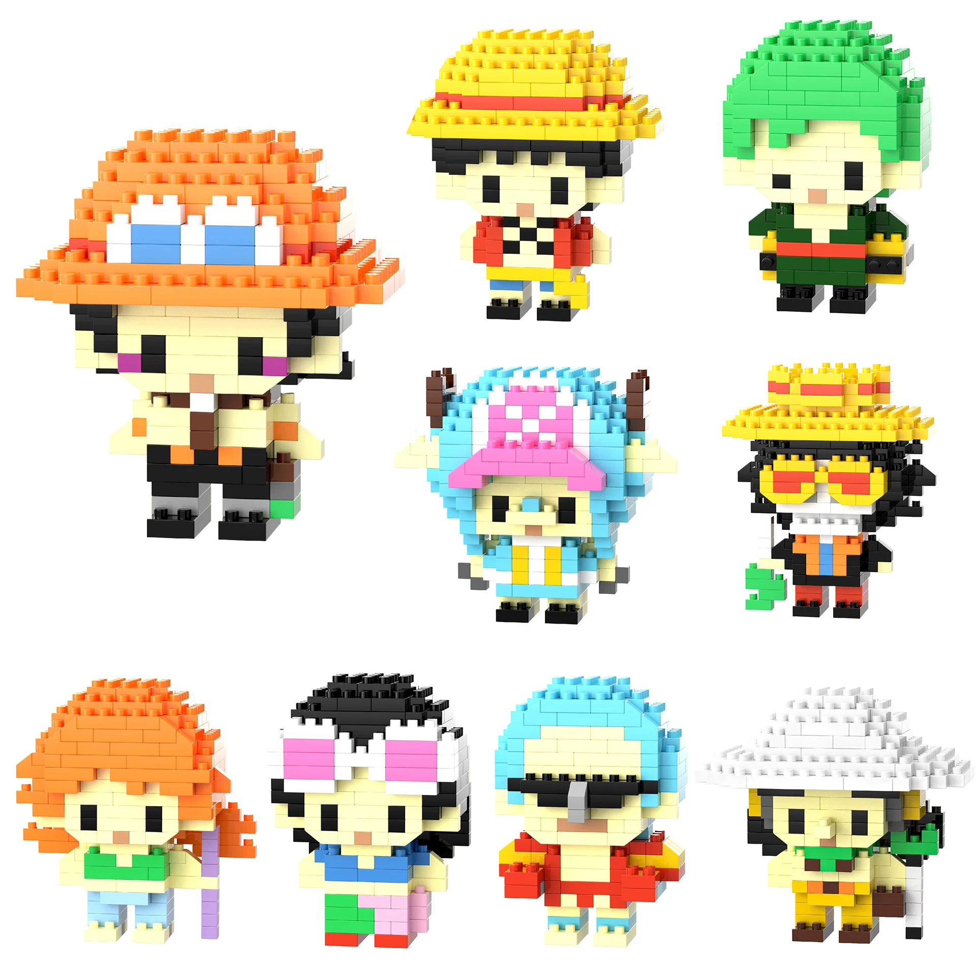 

Конструктор One Piece: Луффи, Зоро, Нами — развивающая аниме-игрушка, украшение, приз, праздничный подарок, хит продаж