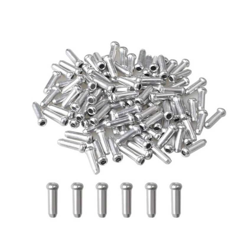 150Pcs Cable End Brake Cable Cap, Aluminum Mountain Bicycle Brake Cable Cap End Tips Crimp