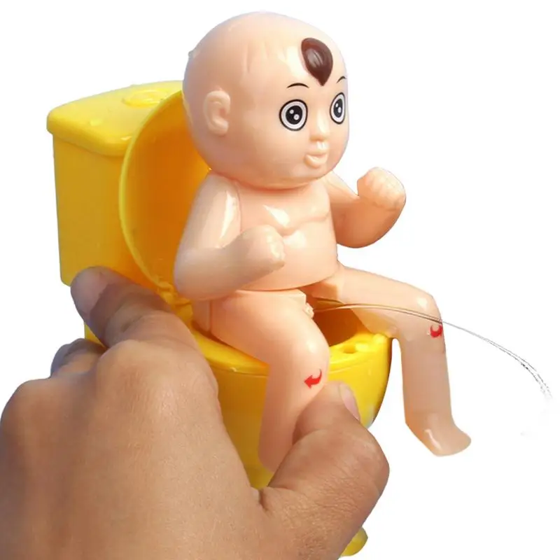 Peeing Boy Squirter Toys Squirt Wee Boy  Sitting On The Toilet Innovative Compulsion Toilet Doll Toys For Children Boy Men Kids