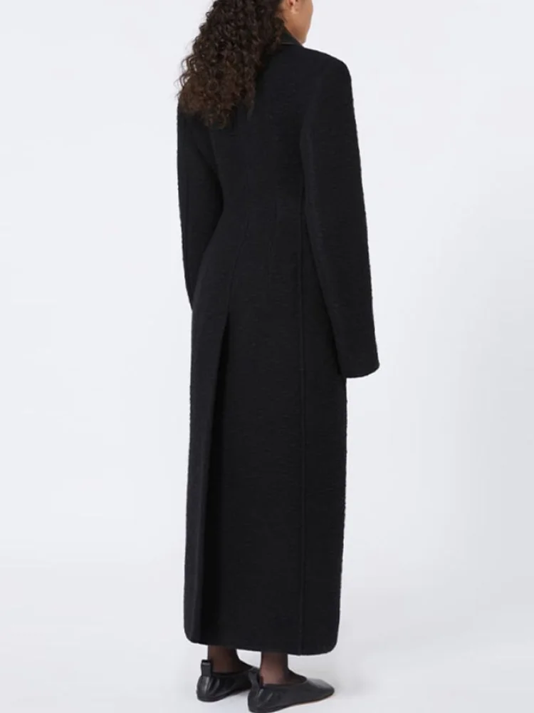 

New Lady Early Spring Overcoat For Women Lapel Long Sleeve Slim Waist Long Trench Coat Commuter Woolen Jacket 2026 New Coats