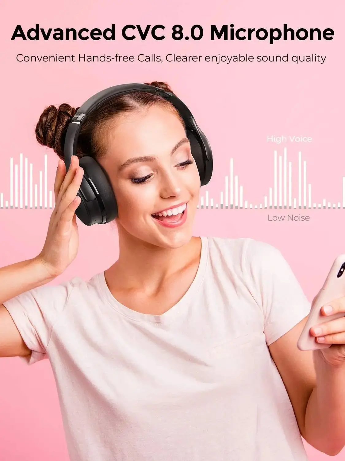 Mpow-bluetooth 5.0,アクティブノイズキャンセリング,軽量,ワイヤレス,cvc 8.0,マイク,30時間の再生時間,急速充電を備えたh19 ipoヘッドセット