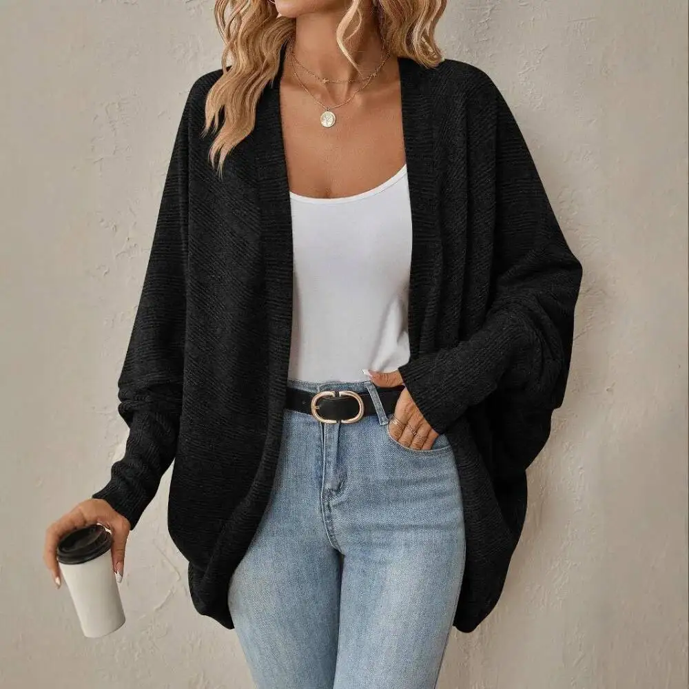 

Fall Winter New Fashion Women's Sweater Solid-Color Mid-Length Knit Cardigan Y2k Clothing