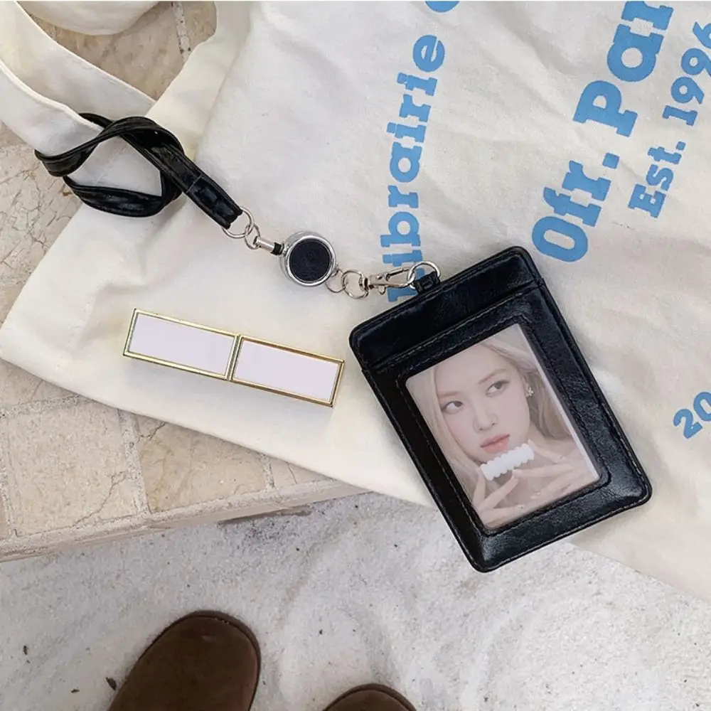 

PU Leather Bow Leather Card Holder Retractable Bowknot Work Card Cover Scalable Name Tag Bus ID Holders Bank Credit Card