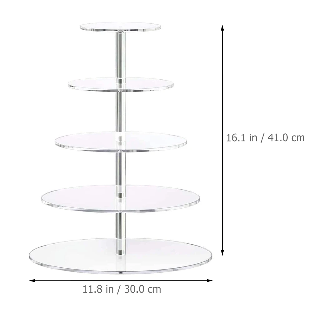 

5-Layer Cake Display Stand Round Acrylic Dessert Rack for Wedding Birthday Party Sushi Tray Showing Stable High Quality
