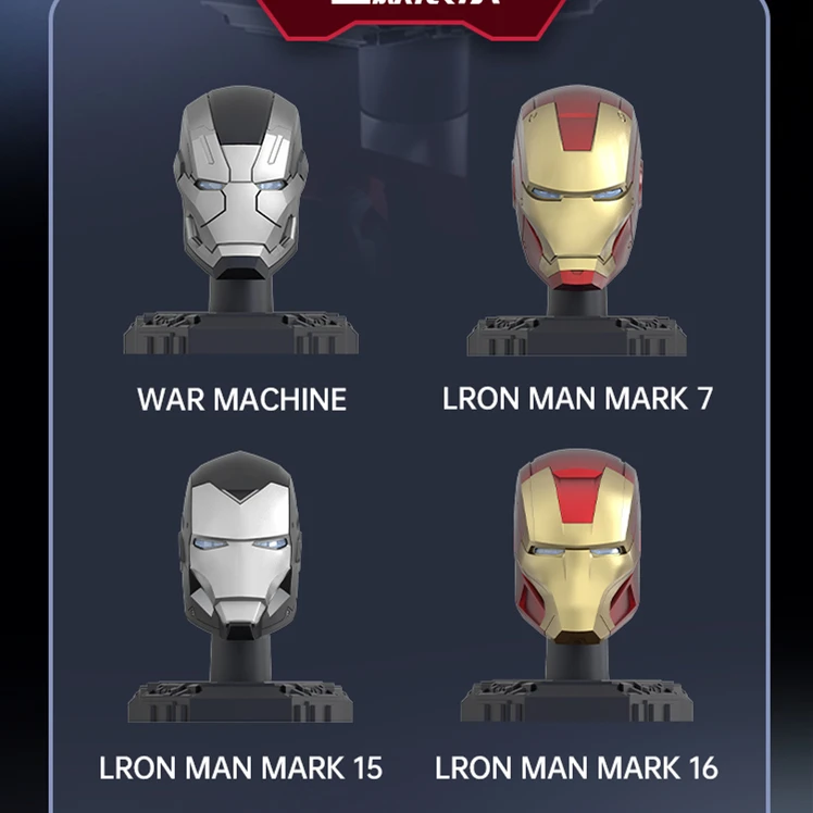 หน้ากากไอรอนแมนของแท้ 9 แบบ วอร์แมชชีน MK16 MK42 MK85 โทนี่ สตาร์ค ของเล่น DIY โมเดลฟิกเกอร์ประกอบเอง ของขวัญ