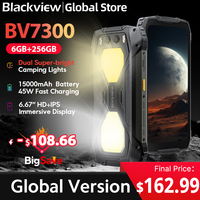 Blackview BV7300 Rugged Phone 6.67'' HD+ IPS 90Hz Display Dual Camping Light NFC 15000mAh 45W Fast Charge Android 14 Cellphone