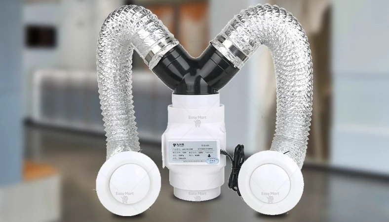 Bathroom Ceiling Exhaust Pipe Fan Hotel Double Exhaust Machine Toilet Fan Ventilador De Escape