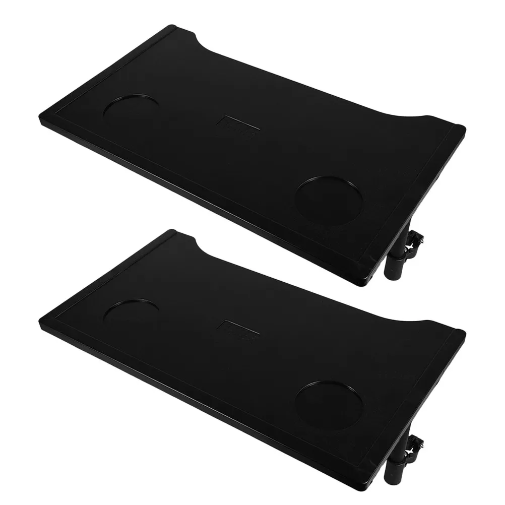 2Pcs Wheelchair Dining Table Foldable Adjustable Height Antislip Lap Desk ABS Material Tray for Laptop Stroller Basket