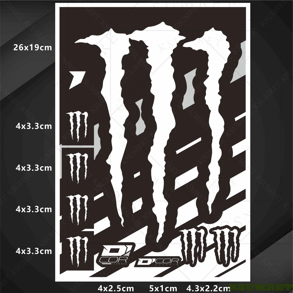 لملصق خوذة الدراجة النارية Monster Energy شعار الشارات #2