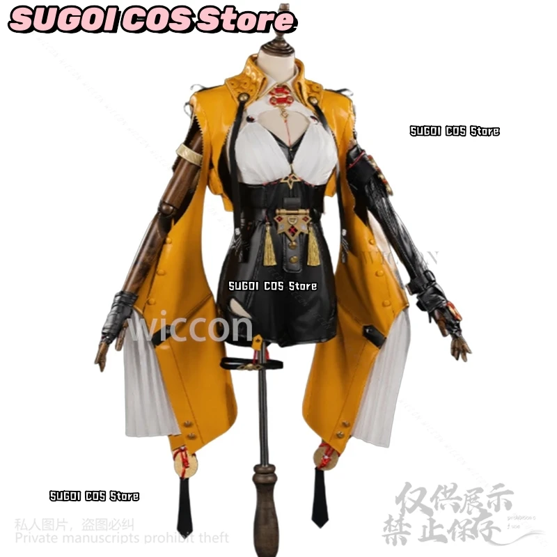 Game Zenless Zone Zero Cosplay Yixuan Anime Costume Sexy Jumpsuit Chinese Style Coat Uniform Yellow Coat Wigs Props Role-playing