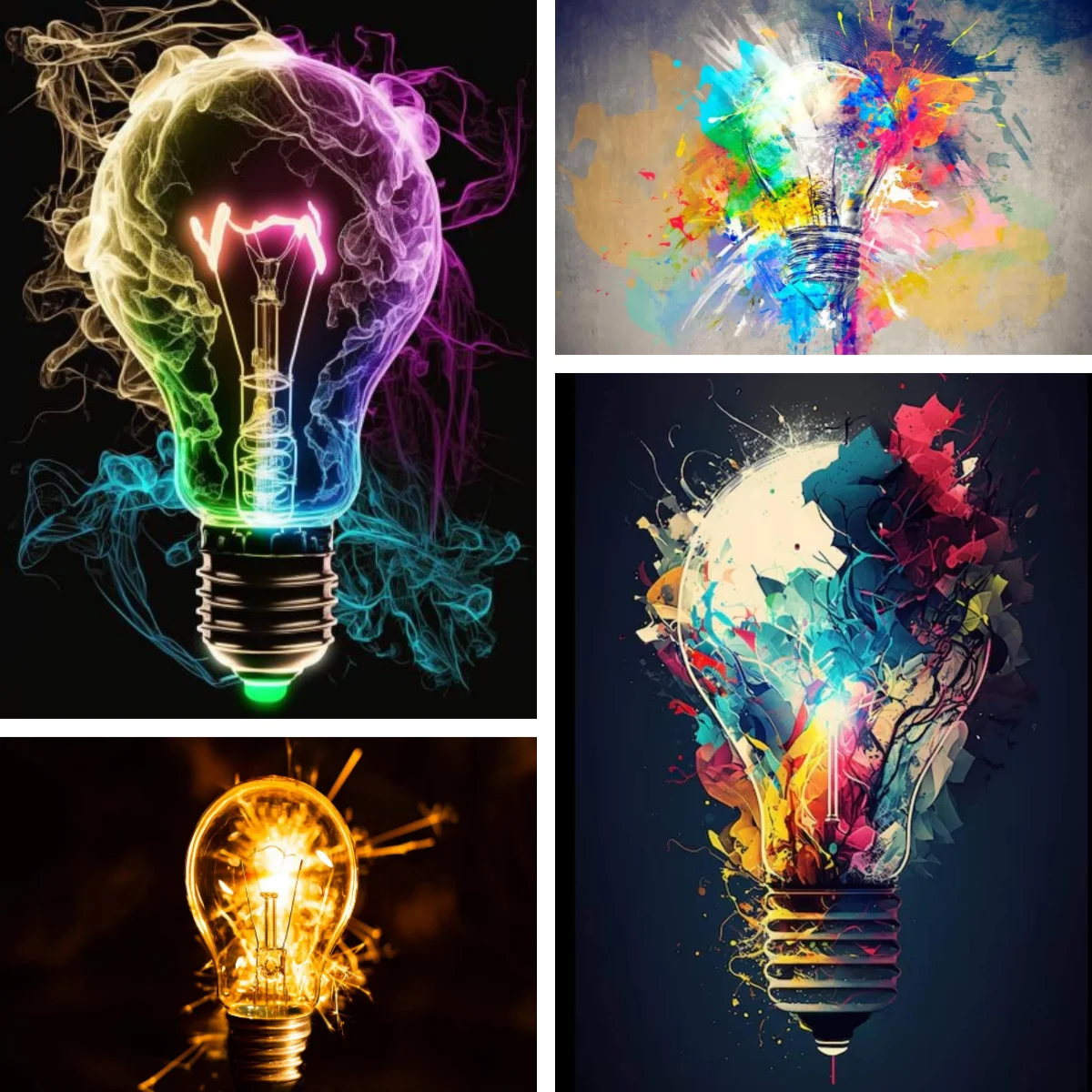 

Diamond Painting DIY Colorful Light Bulb Full Drill Modern Decor Abstract Color Splash Mosaic Embroidery Rhinestone Decor Gift