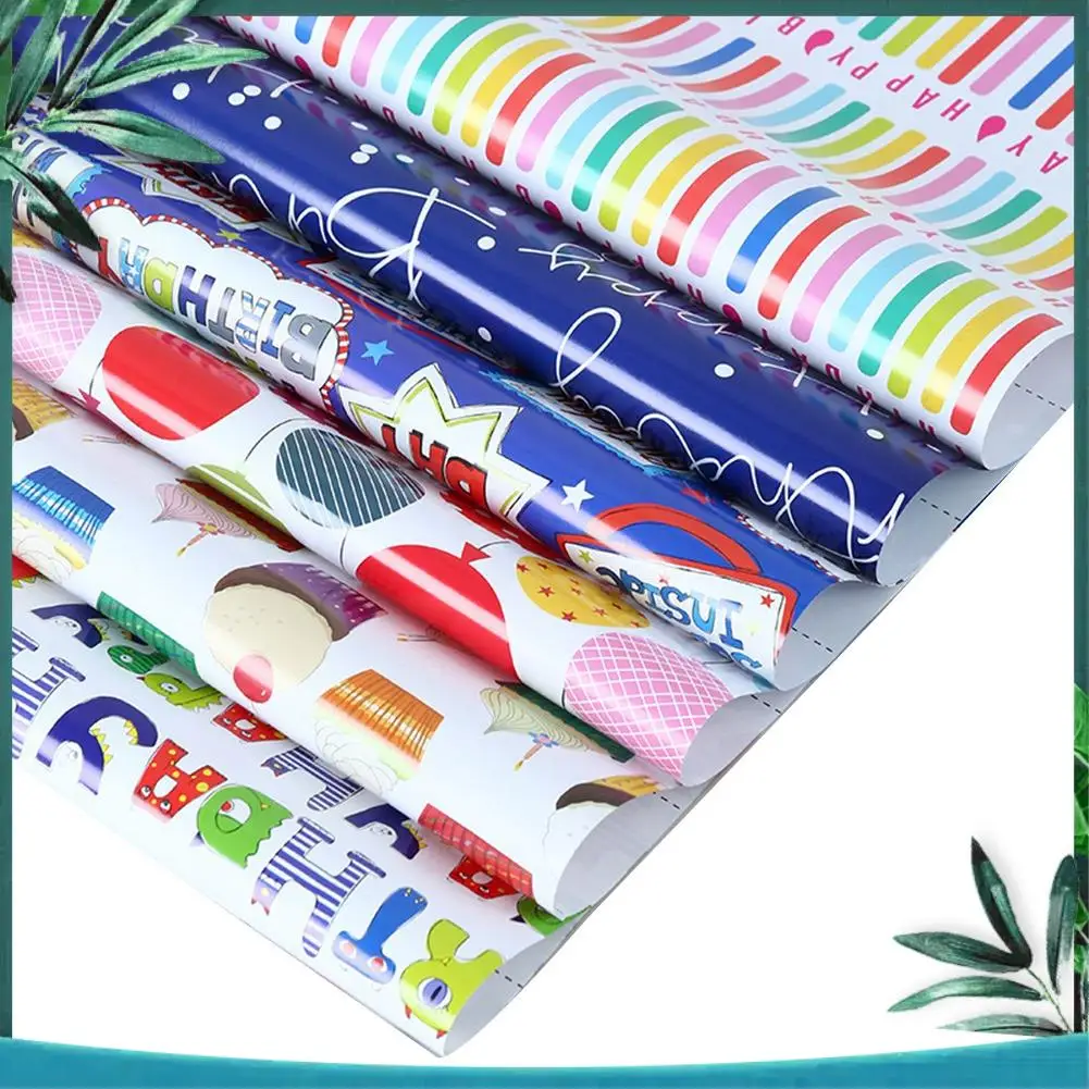 (NEW) Wrapping Paper Sheets Set Of 6 ,For Birthday Party Wrapping Paper Gift Wrap Papers,Present Gift Wrapping Paper