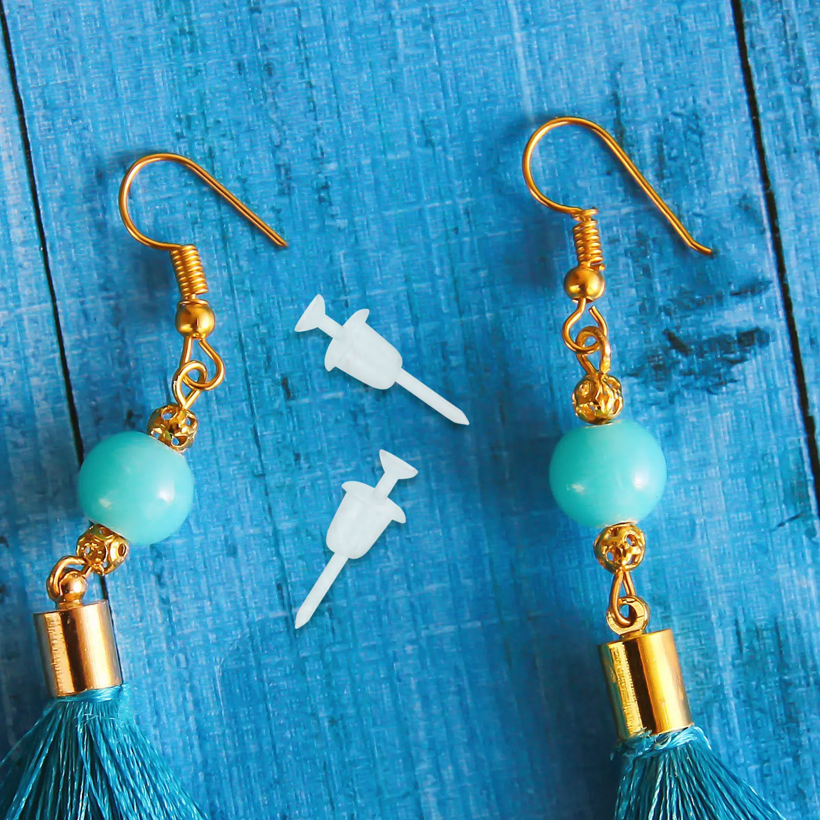 ظهور القرط ترصيع شفافة واضحة سدادات قفل آمنة لينة للأذنين الحساسة النوم الرياضة صنع المجوهرات اليومية