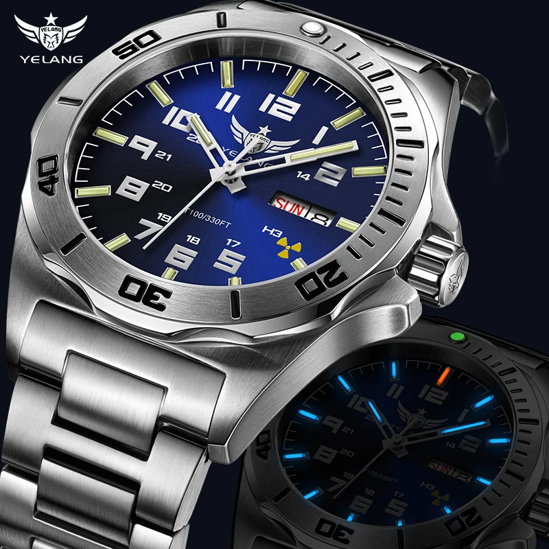 

Yelang Brand 44MM Мужские часы NH36 100M ПРОФЕССИОНАЛЬНЫЕ ВОДОНЕПРОНИЦАЕМЫЕ механические автоматические часы для глубокого дайвинга с сапфировыми линзами V1019