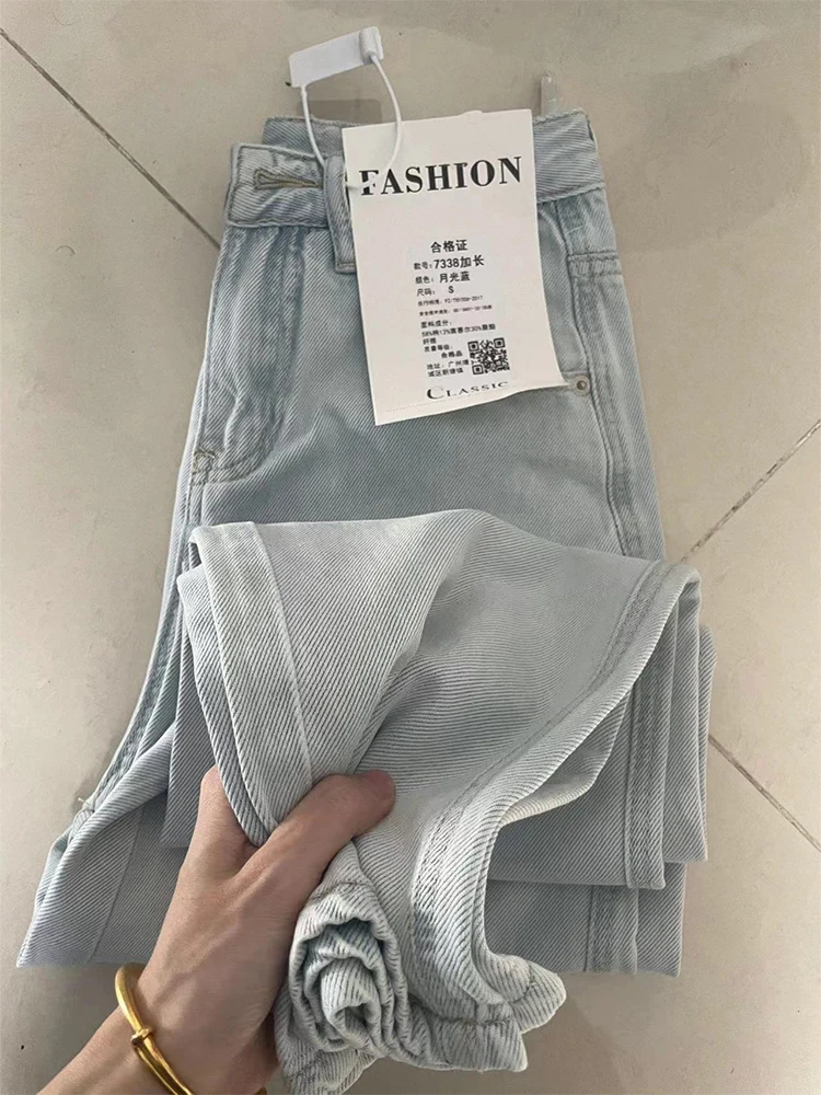 

Women Ligth Blue Jeans Baggy High Waist Washed Jeans Pants 90s Fashion Streetwear Korean Y2k Vintage Wide Leg Cowboy Pants 2023