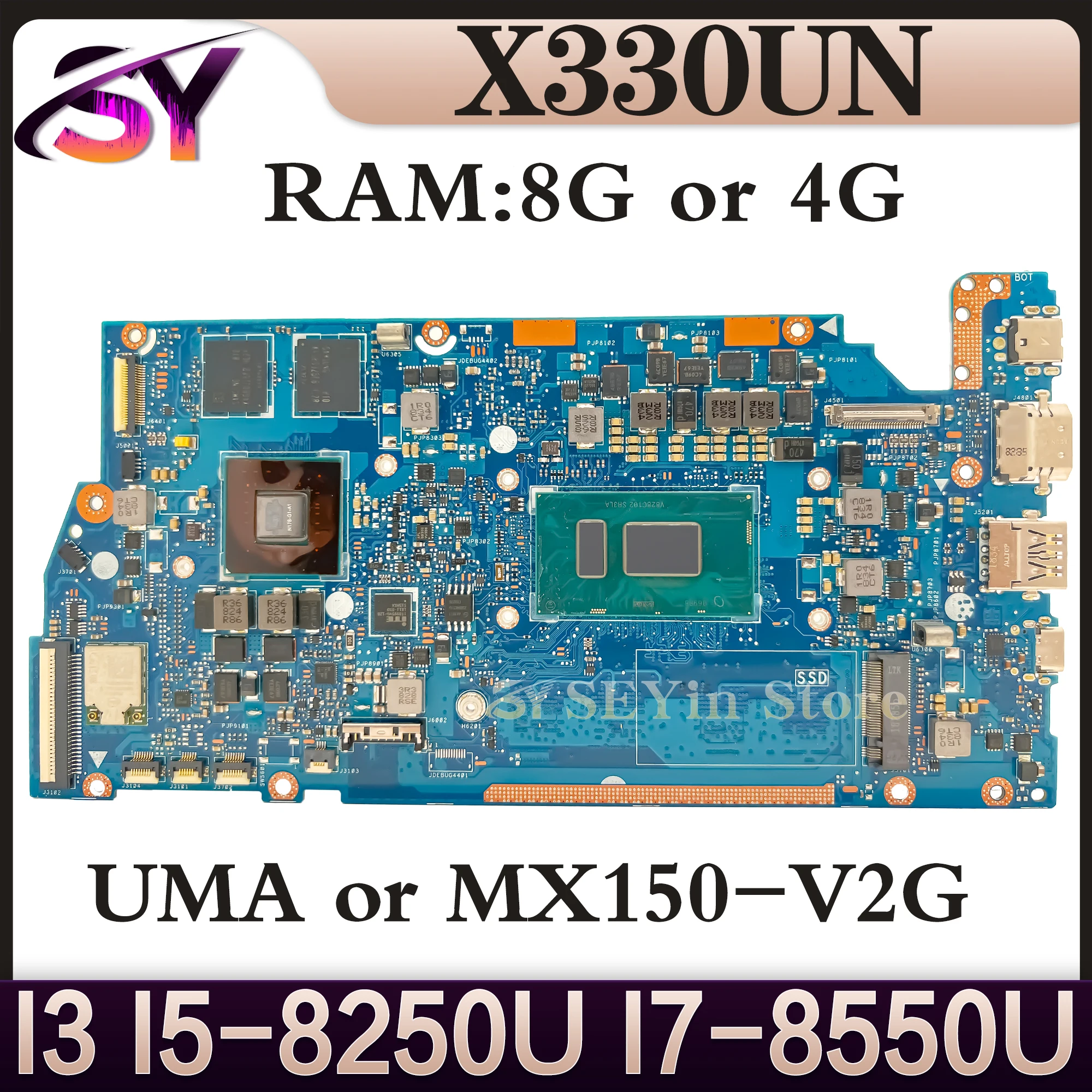 X330UN Mainboard For ASUS VivoBook S13 X330UA X330U I330U I330UN Laptop Motherboard 4G/8G-RAM I3 I5 I7 UMA or MX150 100% Working