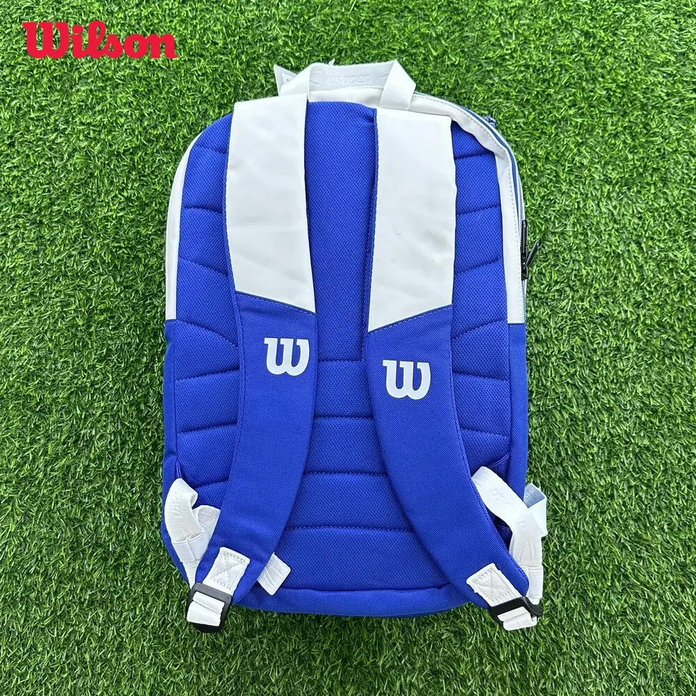 Wilson US Open Super Tour 2 Pack Racquets Bag Team White Blue Lightweight Racket Backpack Large Tennis Bag with Heat Insulation