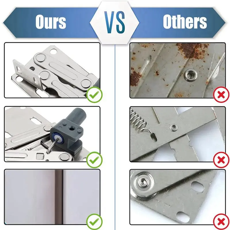 ABMR-8 Pack Tip-Out Tray Hinges For Sink-Front Drawer, Sink Front Tip-Out Trays Hinges False Front Cabinet Clips