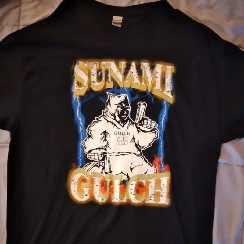 Sunami Gulch 'Tour Shirt' Reprinted Black Cotton Shirt Gift For Fan
