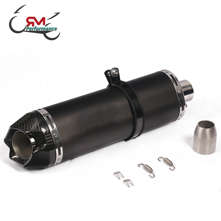 51mm Real Carbon Fiber Exhaust Tips Muffler Pipe Baffles for Universal Motorcycle Modified System 250mm 315mm 380mm 4