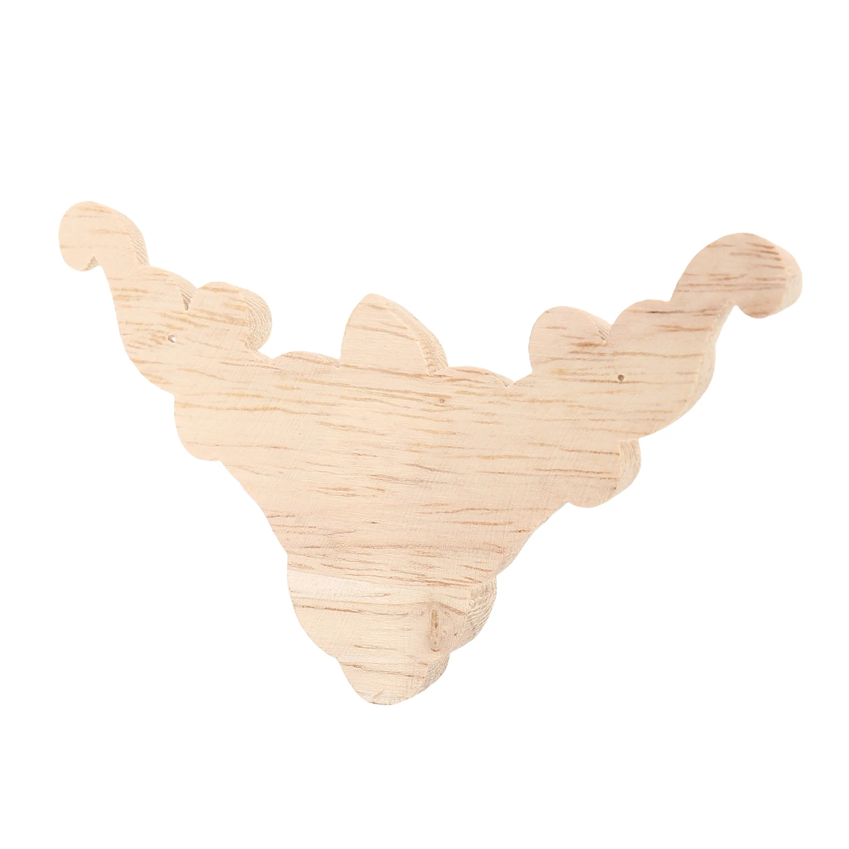 A44I-4Pcs 8X8cm Wood Carved Corner Onlay Applique Door Cabinet Rose Unpainted European Style