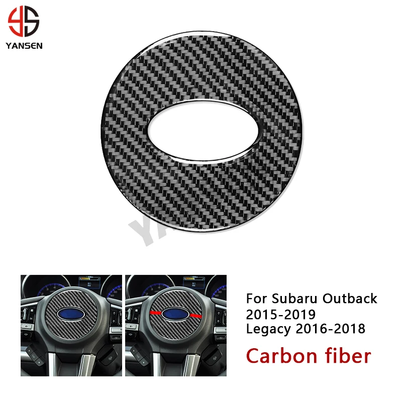 

Car Steering Wheel Decoration Cover Carbon Fiber Sticker For Subaru Legacy Outback 2015 2016 2017 2018 2019 Accessories
